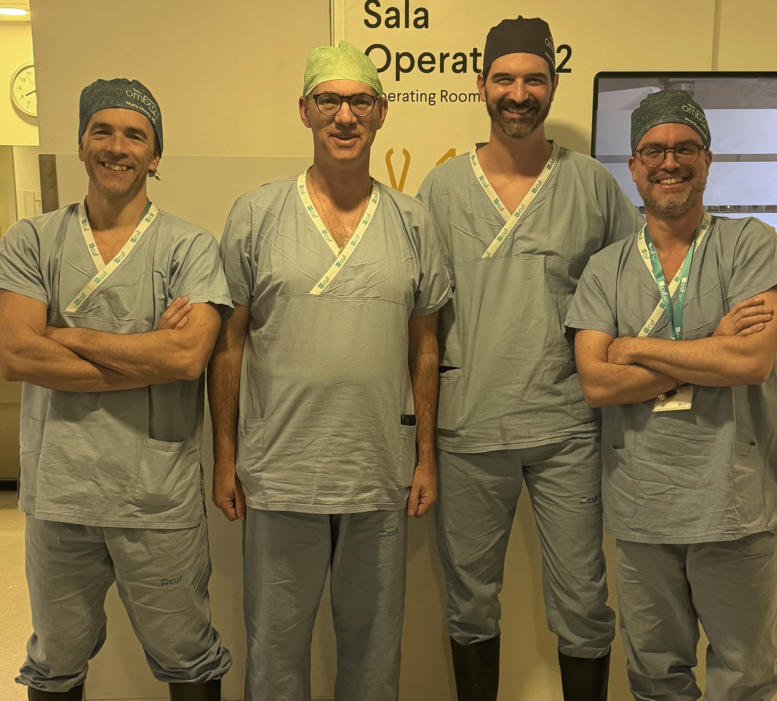 Da esquerda para a direita: Drº Nuno Moura; Prof. Marco Sarmento; Prof. Eduardo Malavolta; Drº Diogo Gomes.